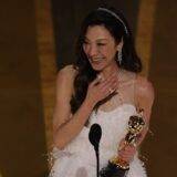 Michelle Yeoh wins the Oscar for Best Actress for "Everything Everywhere All at Once" during the Oscars show at the 95th Academy Awards in Hollywood, Los Angeles, California, U.S., March 12, 2023. Photo by Reuters/Carlos Barria